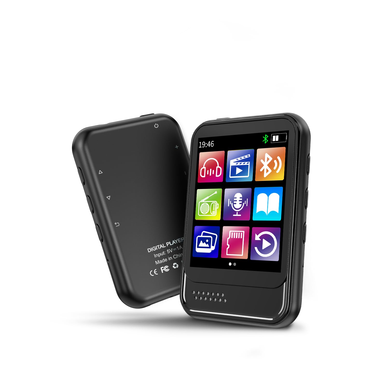 Bluetooth MP3 Player, Portable Music Player with FM Radio, Voice Recorder, Ebook Digital Audio Player with 16GB Internal Memory Support TF Card up to 512GB