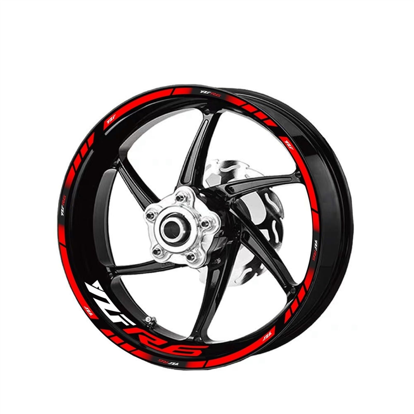 Motorcycle Inner and Outer Wheel Hub Decal for Yamaha YZF R6 Decorative Rim Waterproof Reflective Sticker Decorative(Color1)