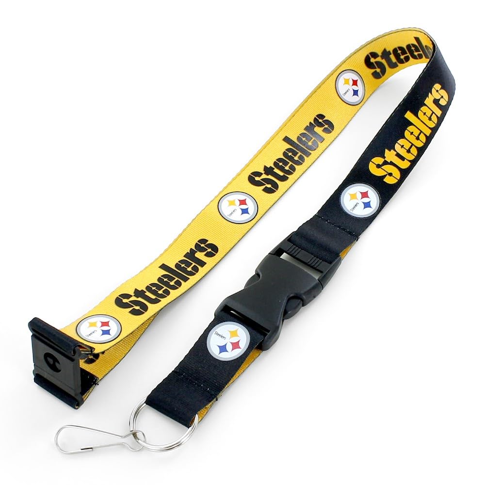 aminco NFL Pittsburgh Steelers Reversible Lanyard, Team Colors, one Size (NFL-LN-162-12)