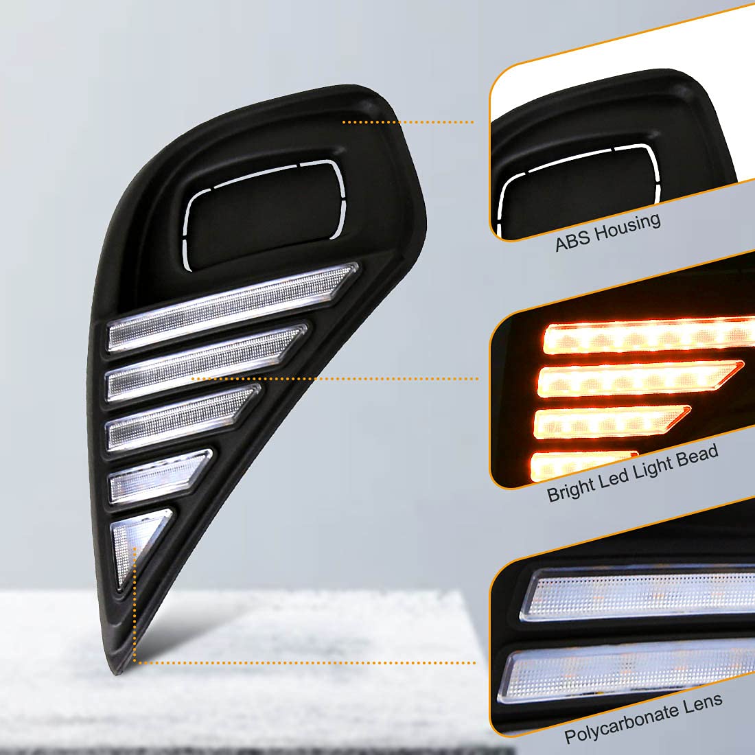 フォグライト フォグライトデイタイムランニングライトDRL LEDデイライト2PCトヨタハイランダー2020 Fog Light