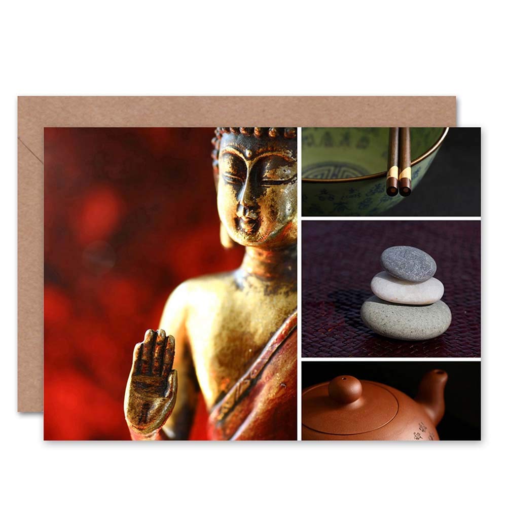 Wee Blue Coo BUDDHA ZEN CULTURE BLANK GREETINGS BIRTHDAY CARD ART