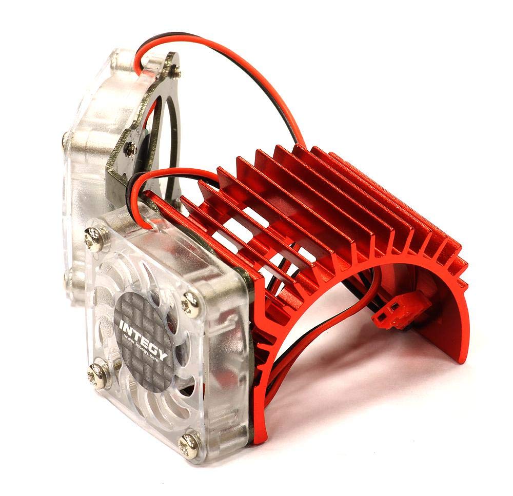 IntegyRC Model Hop-ups C23251RED Twin Cooling Fan + Heatsink for 540/550 Size Motor w/ 36mm O.D.