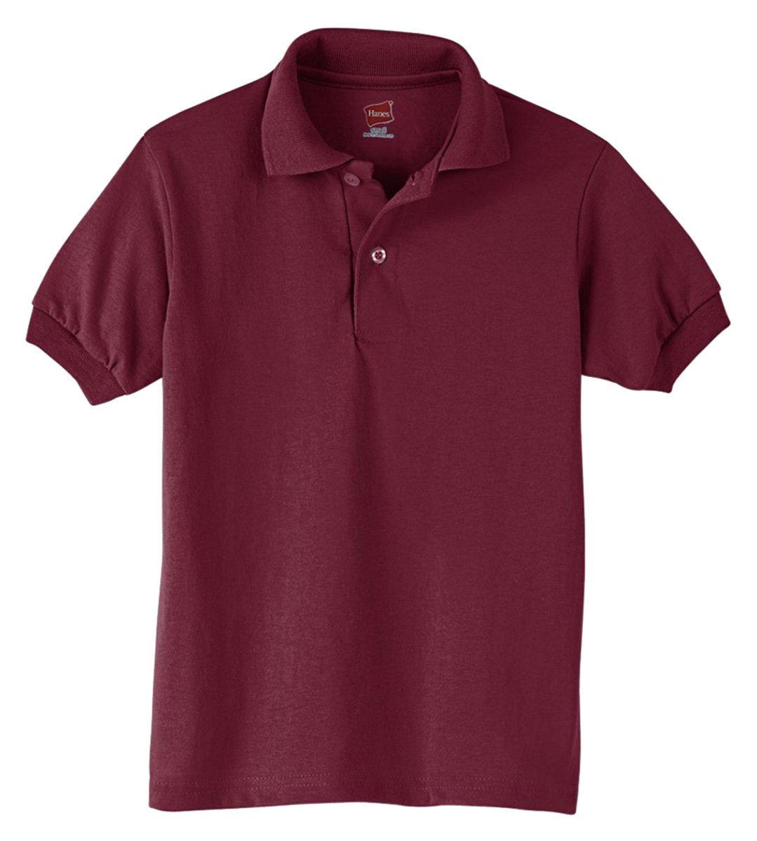 Polo rouge Hanes Kids EcoSmart XL idéal pour l'école et le sport
