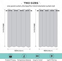 Vista 3 de Cortinas para dormitorio, sala de estar, 84 pulgadas de largo, cortina divisora de habitación, cortinas transparentes para sala de estar, opacas