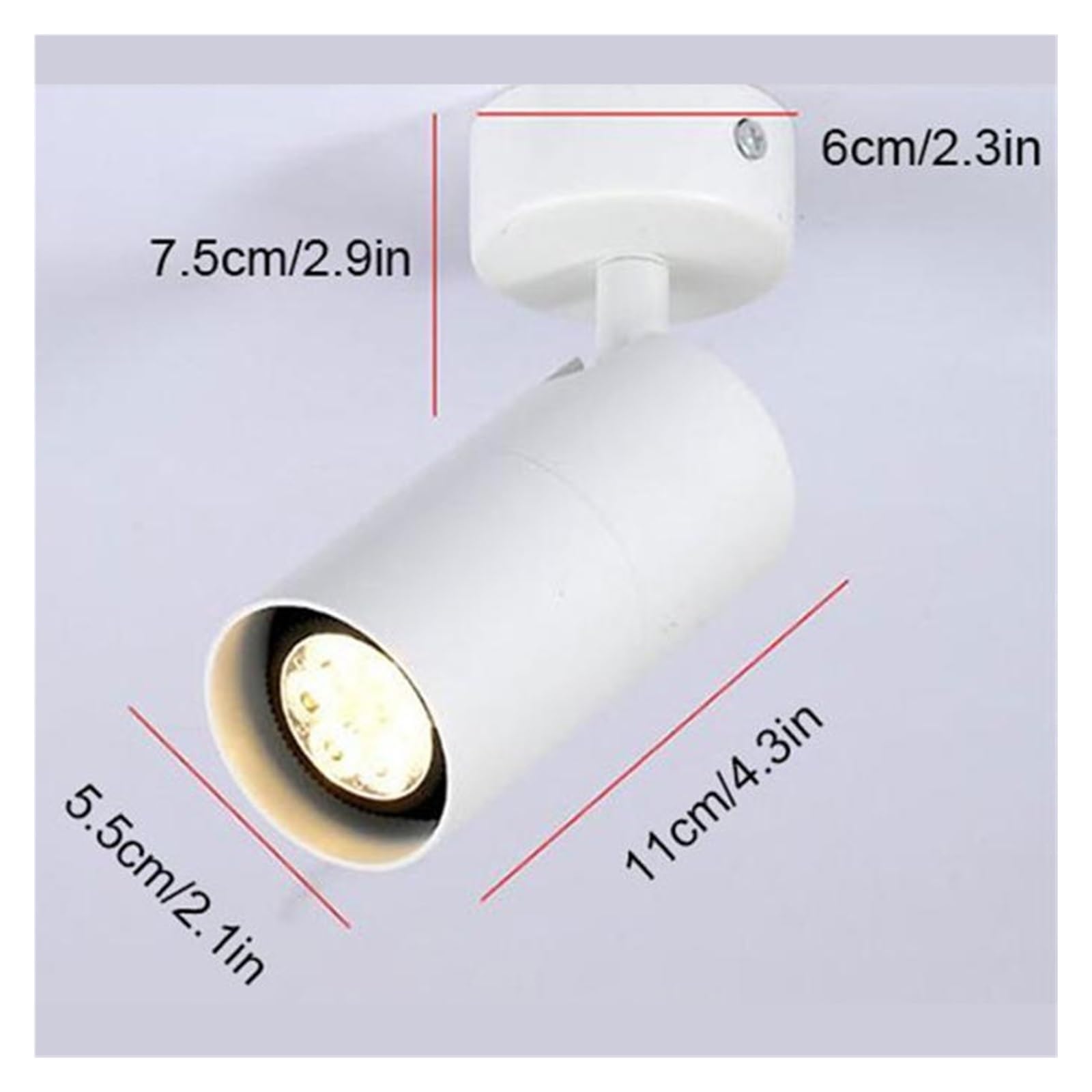 Lampada da Binario Bianca Nera GU10 Lampada da Binario A LED Illuminazione su Binario Faretti in Alluminio for Negozio di Abbigliamento Home Super Luminoso(Bulb Not Included,White)