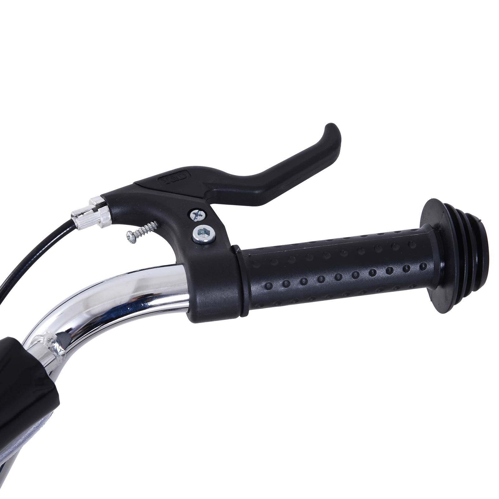 HOMCOM Roller Kinderroller mit Luftreifen Handbremse, 16 Zoll Tretroller Höhenverstellbar Kickscooter für Jungen und Mädchen ab 5 Jahre Kickboard Cityroller Kinder Scooter Schwarz