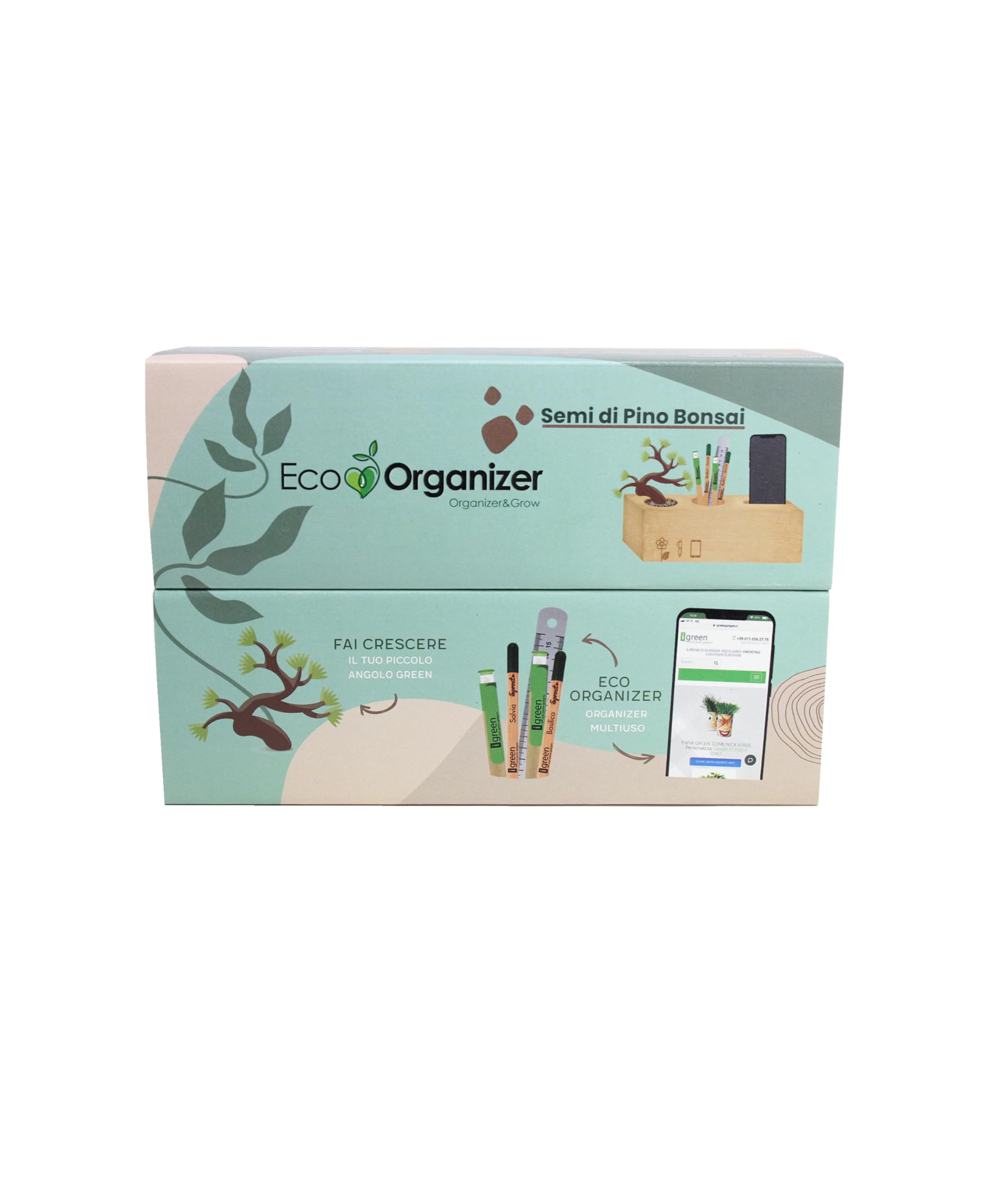 iGreen Eco Organizer da Scrivania (Girasole), Porta Penne e Matite da Scrivania con Supporto per Smartphone e Kit di Crescita per Fiori & Piante