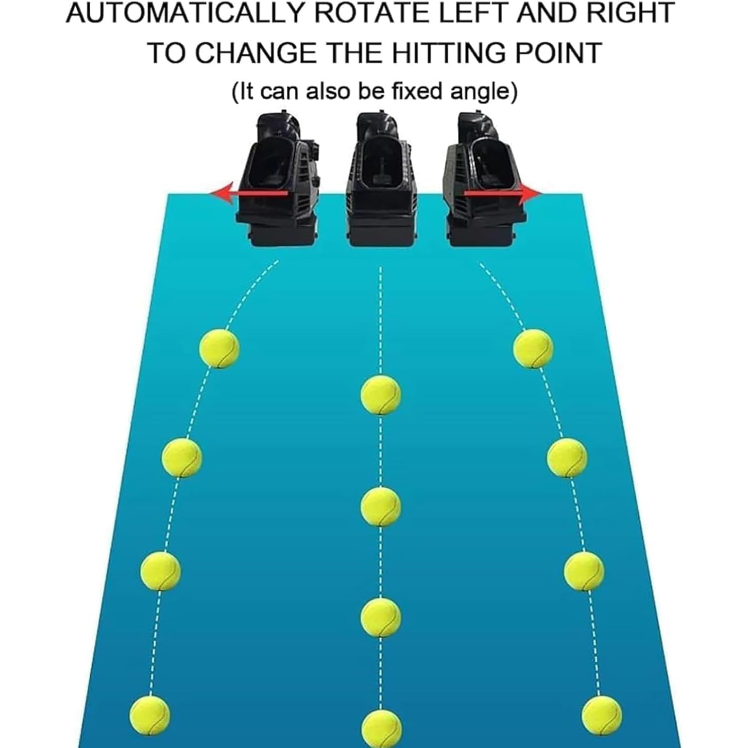 Lanciapalline da Tennis Portatile, Macchina Lancia-Palline da Tennis, capacità 30 Palline, 4 Livelli Regolabili, 3 Frequenze di Lancio, per Adulti, Principianti E Appassionati.