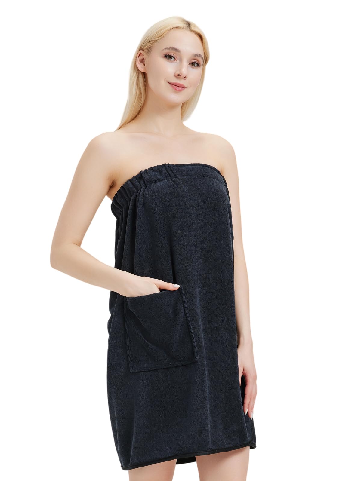 MiYODOS Womens Bath Body Wrap Towel Lightweight Shower Spa Wrap Robe Adjustable Closure Bathrobe