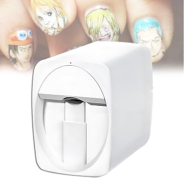 Electric Nail Art Printer Machine Auto Nail Recognition Tech Intelligent 3D Nail Painting Machine,30s Express Printing, 1000+ Sticker Paper Designs A