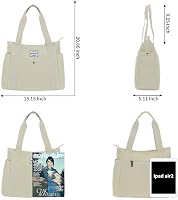 HAWEE Vásárlótáska Női Válltáska Fehér Nagy Shopper Táska Utazáshoz Munkához 2
