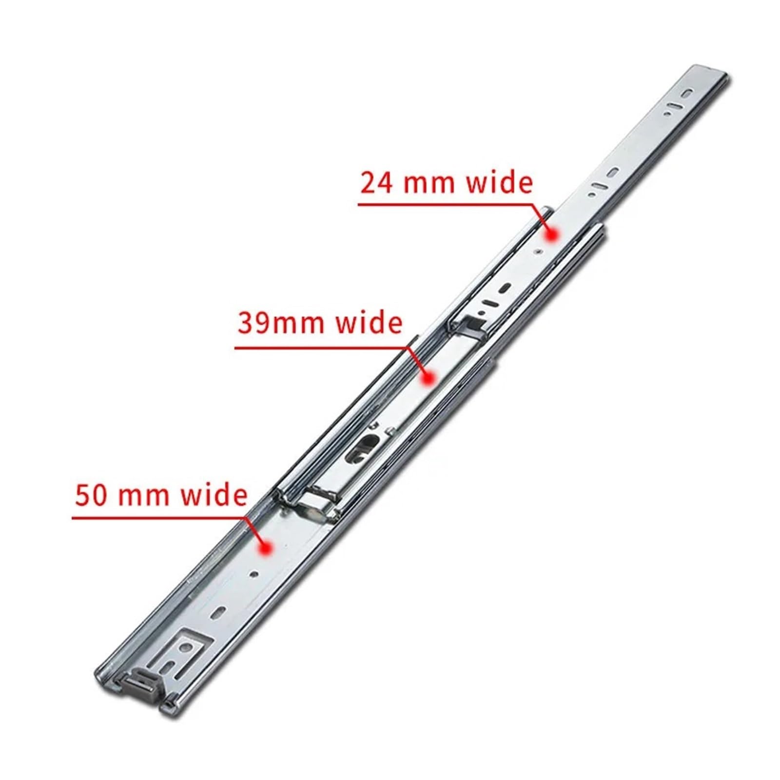 Wytrzymała prowadnica szuflady 51 mm z pełnym wysuwem i łożyskami kulkowymi — nośność 68 kg 1 szt.(500mm)