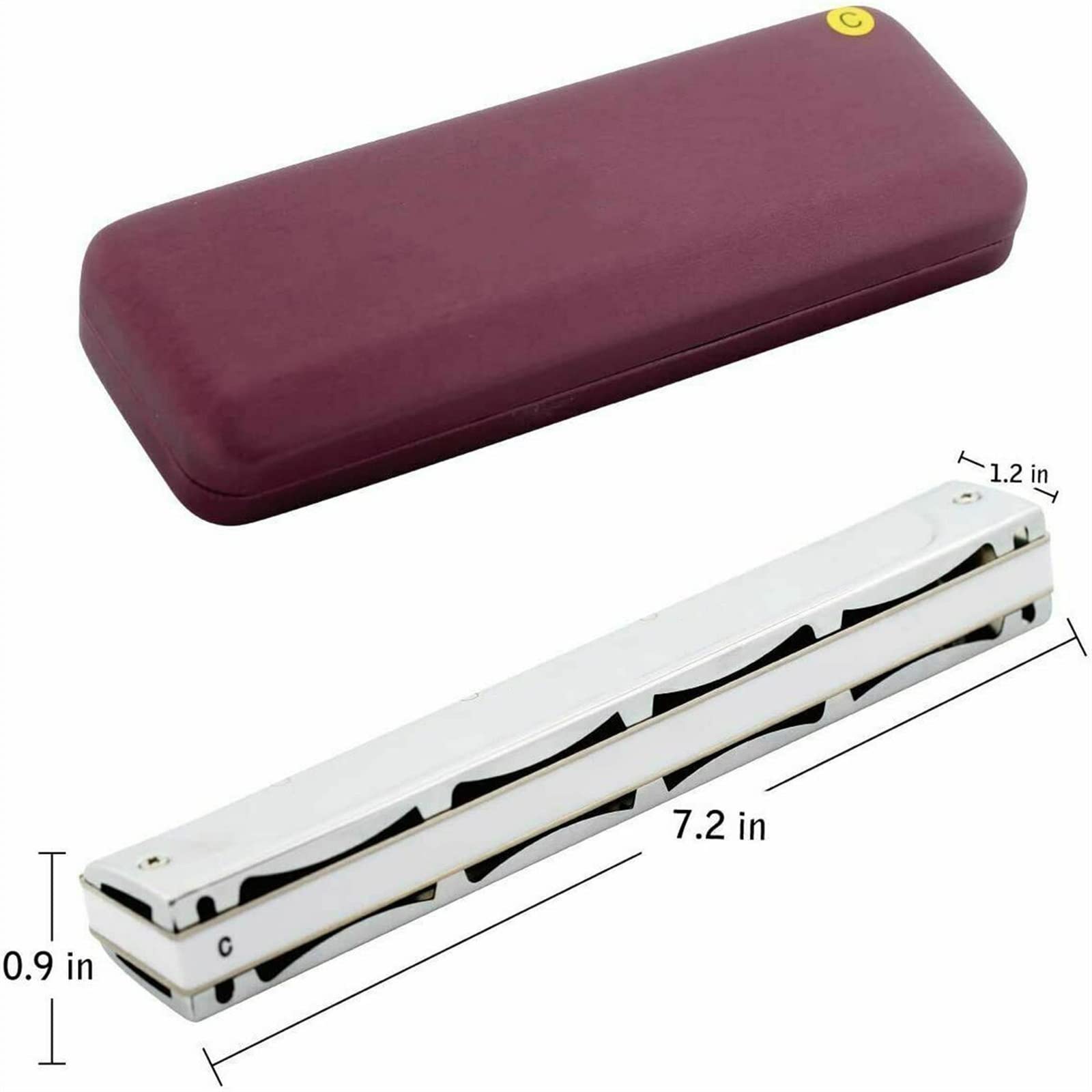 Armonica A 24 Fori Chiave A 24 Fori di C O G Tremolo Armonica per Adulti Band Player E Studenti Armonica per Principianti (Color : C Key)