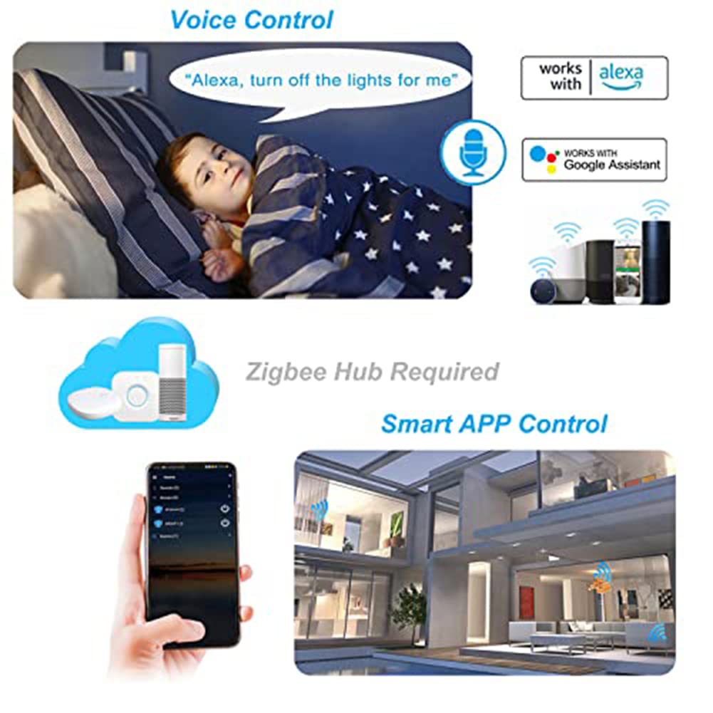 Zigbee Smart Plug Easy Setup Work with SmartThings Google Home Voice Control with Alexa 10A Hub Required Pack — view 3