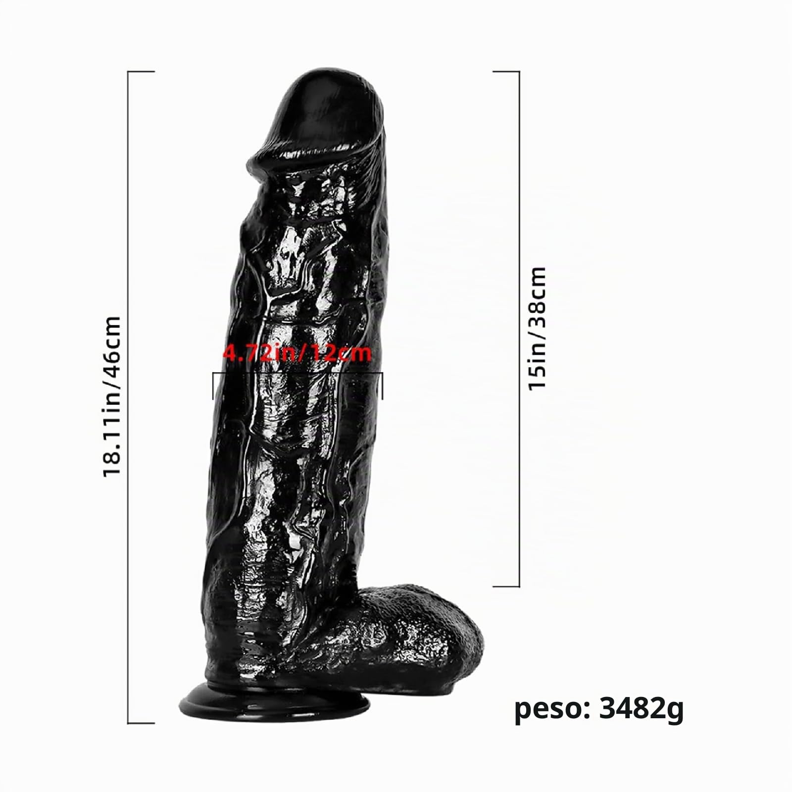 Dildo Gigante Spesso Dildo Realistico, XXL Fantasy Dildo Anale Extra Large Replica del Pene Punto G e Dilatatore della Prostata Ano Vero Plug Anale Giocattolo Sessuale,L
