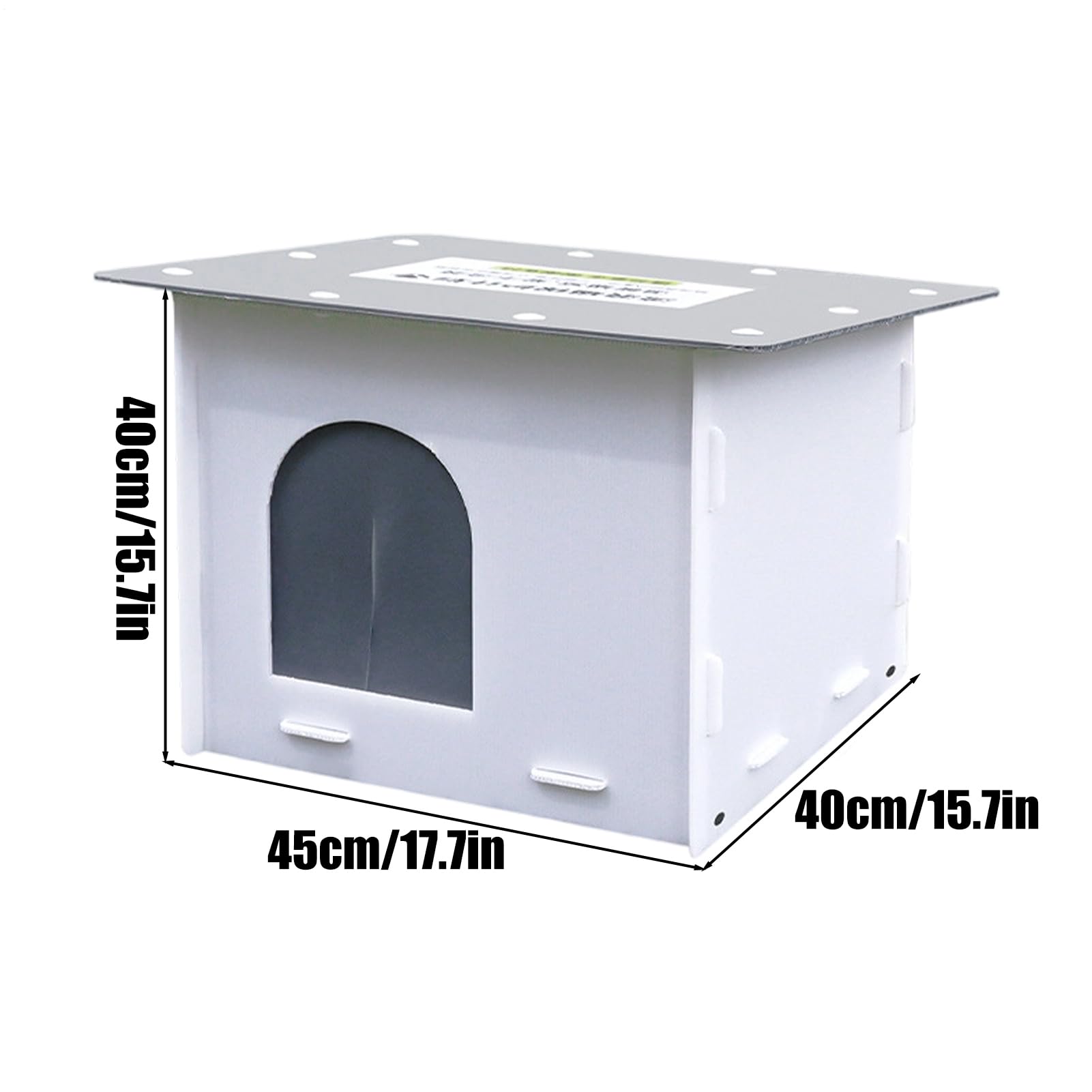 Outdoor Cat House, 45 x 40 x 40 cm, odporny na warunki atmosferyczne, materiał PP, wiatroszczelny i przeciwdeszczowy, wnęka na ogród, podwórko, patio, ganek