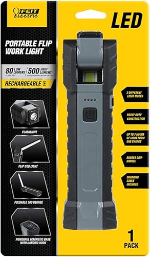 Feit Electric WORK500BAT 500 lúmenes compacto ultra brillante base magnética recargable LED luz de trabajo linterna