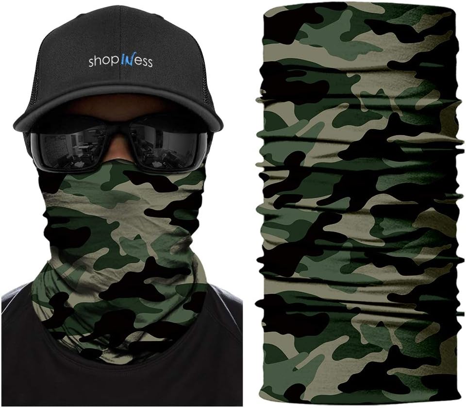 ShopINess Multifunctional Headwear Bandana - Camouflage Green