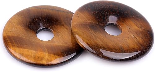 Miniatura 3 de GEM-Inside - Cuentas sueltas de ojo de tigre amarillo genuino, anillo de duda amarilla natural, piedra de energía de cristal para aretes, colgantes,