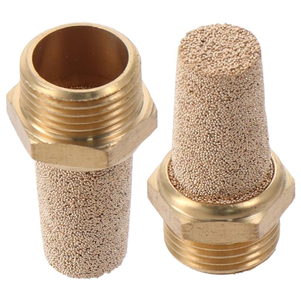 HOBBYIN 5pcs Air Pneumatic Mufflers, Pneumatic Solenoid Valve Manifold Base, 3/8