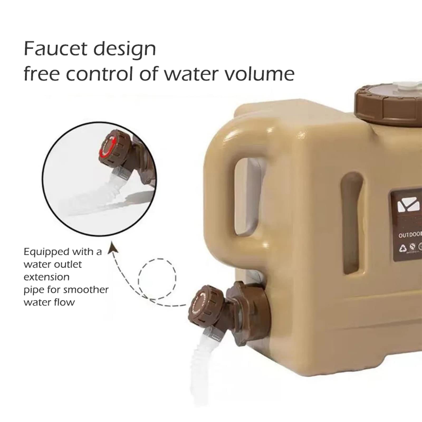 Cubo de Agua para Exteriores de PC de Grado Alimenticio de 13L/22L, Contenedor de Agua Embotellada con Asa y Grifo para Acampar, Pícnic, Senderismo, Beber al Aire Libre