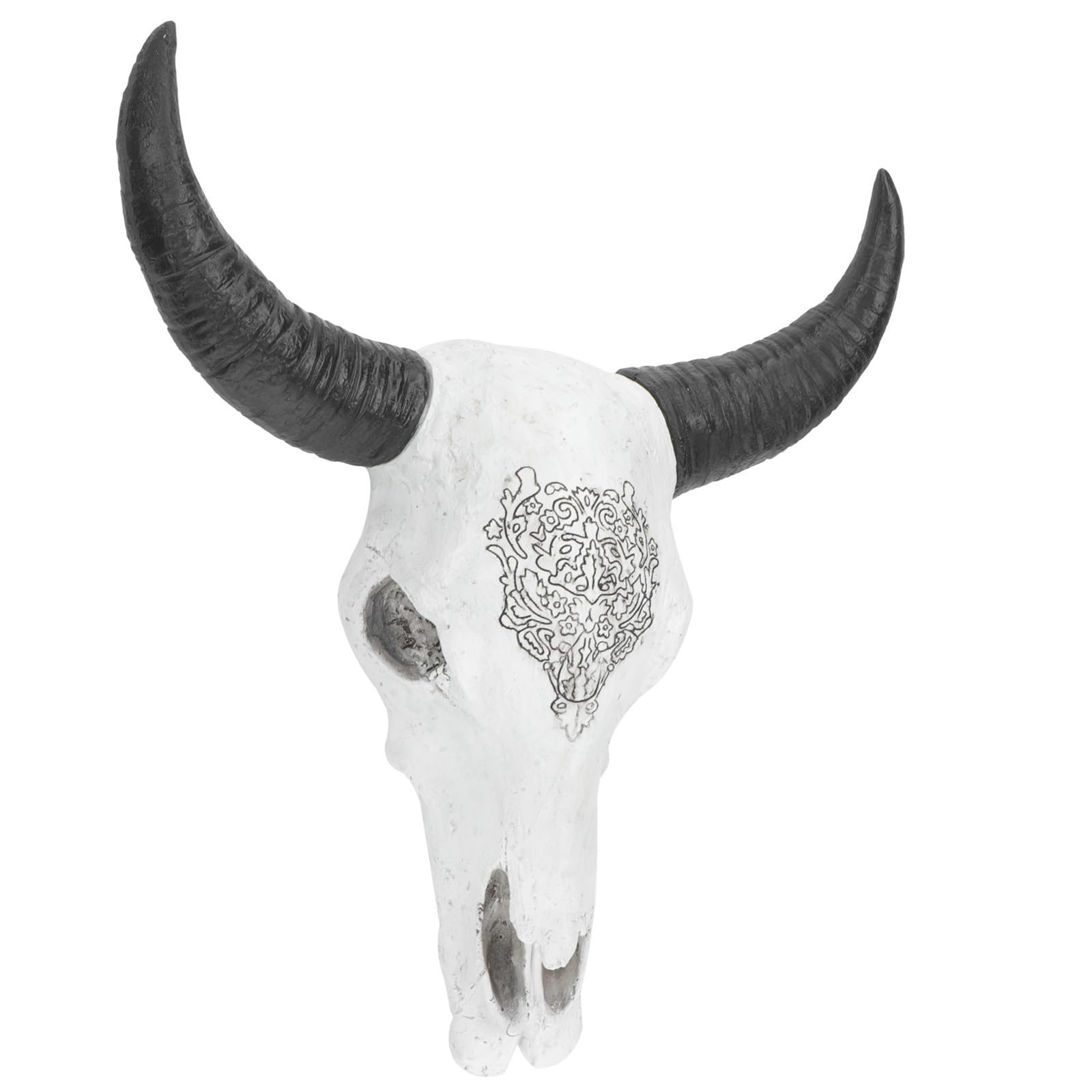 Kichvoe Decorazione da Parete Teschio Corna di Bue in Resina Creativa per Bar e Casa, Scultura Murale Salvaspazio di Stile per Arredamento Commerciale