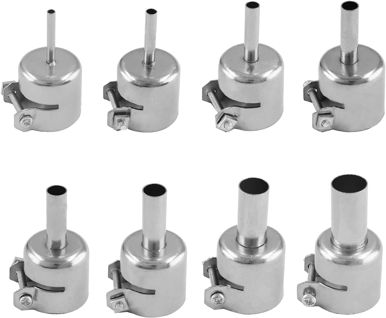 8 Pcs Hot Air Gun Nozzle, Heat Gun Nozzle Replacement Kits, 3/4/5/6/7/8/10/12mm Tips Tools for 850 Series Hot Air Soldering Station