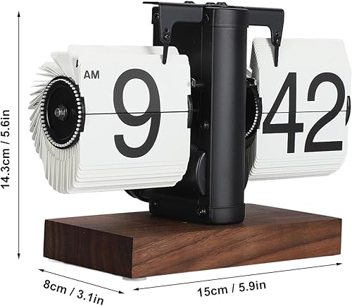 Miniatura 3 de Reloj retro con tapa, reloj de escritorio con pilas, reloj de mesa abatible de 12 horas, reloj mecánico retro abatible de gran número con base de