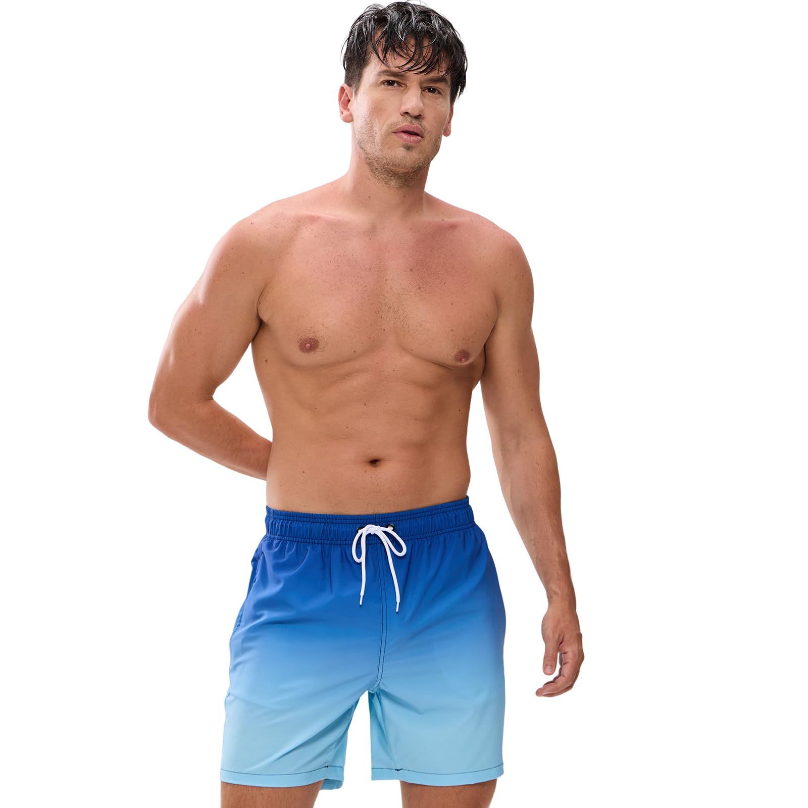 EDOTON Costumi da Bagno Uomo, Leggeri ad Asciugatura Rapida Costume Piscina Uomo Lungo Impermeabili Costume Uomo Mare con Cintura Regolabile e Tasche/Nuoto/Surf/Casual