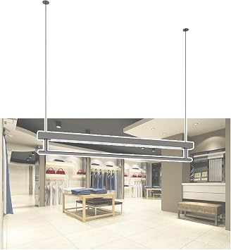 Clothing Display Rack, Retail Display Clothes Storage Shelf, Ceiling Mount Clothes Organizer Hanger, Clothes Rail With Light For Boutique Clothes Store100x15cm