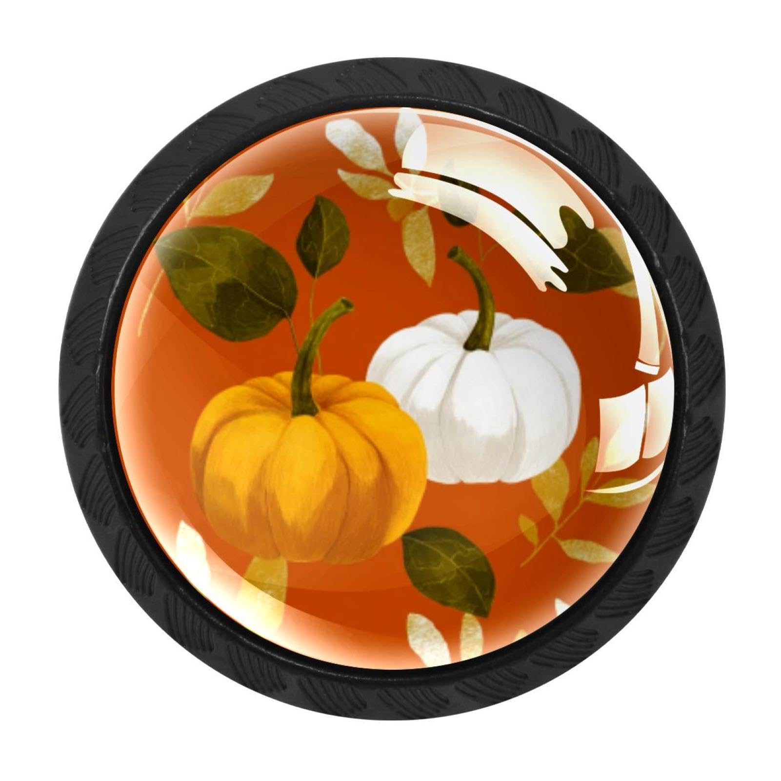 CHENZZZZ 4 Pack Cabinet Handles Black Thanksgiving Pumpkins a Cabinet Knobs Draw