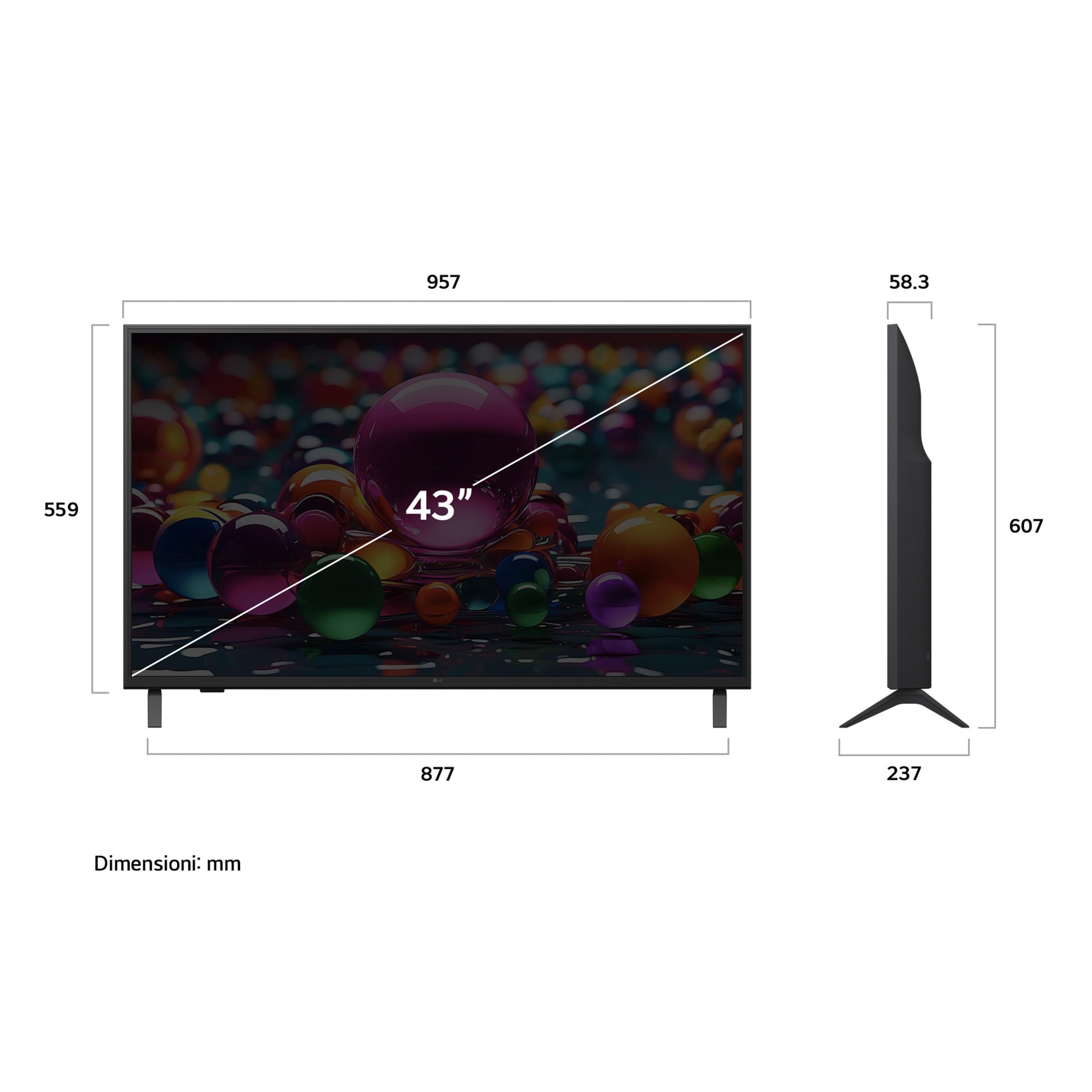 LG 43UA75006LA Smart TV 4K Ultra HD 43 cali, webOS AI, α7 Gen8, HDR10, VRR 4K@60Hz