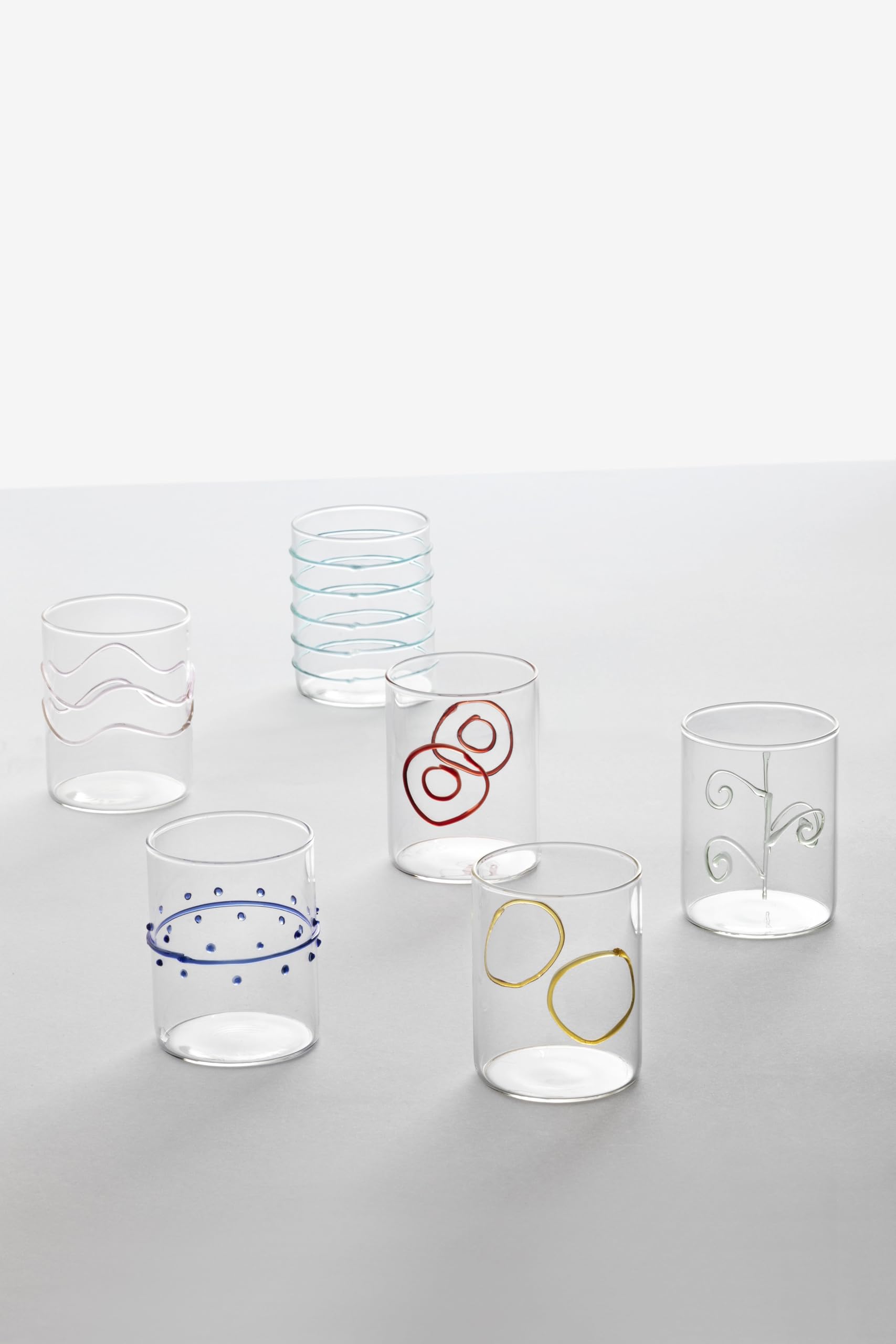 Ichendorf Milano Lot de 6 verres à liqueur, collection Decò Arlequin, 10 cl, verre borosilicaté, fait à la main
