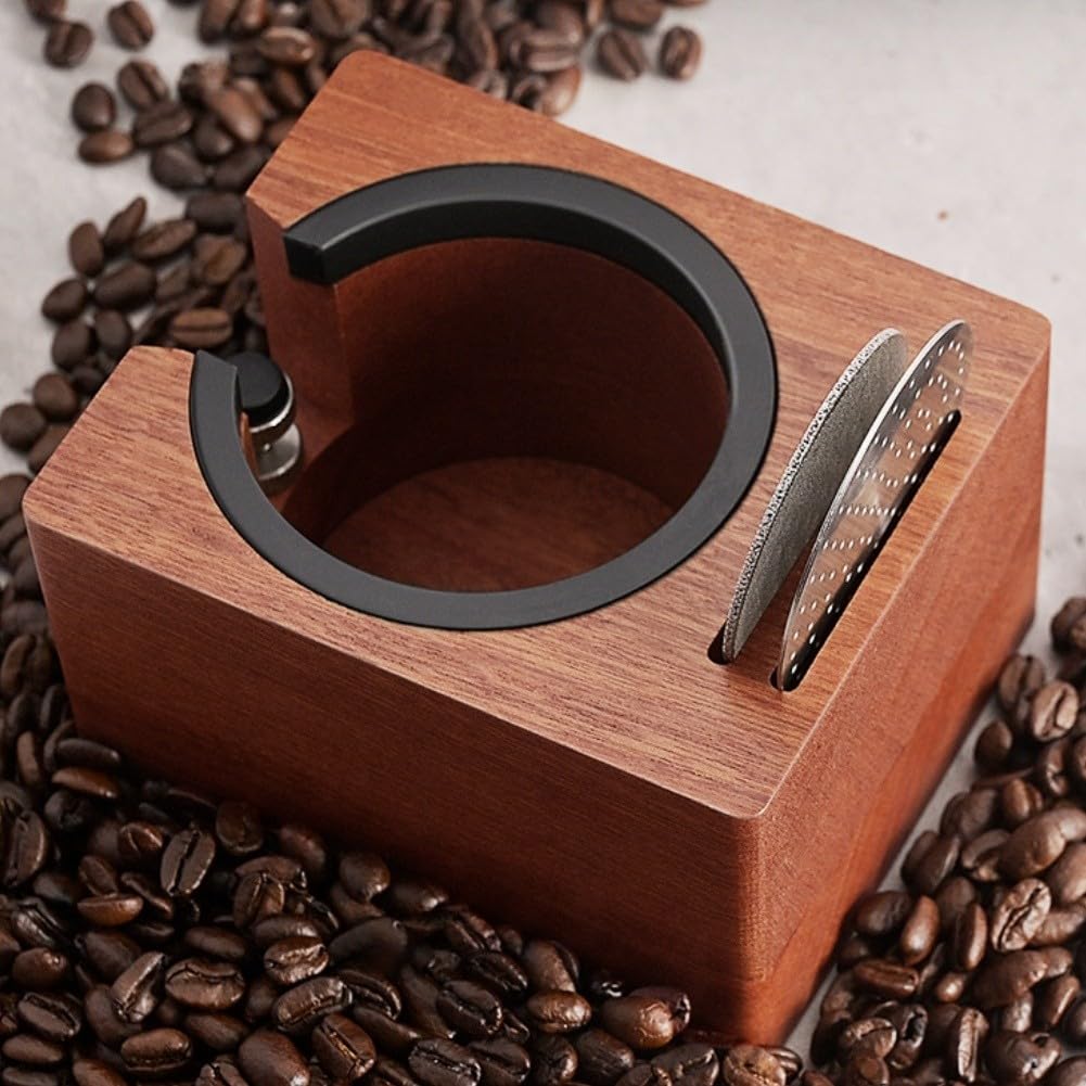 Support pour tampon à expresso 51-58mm universel avec collecteur de mouture
