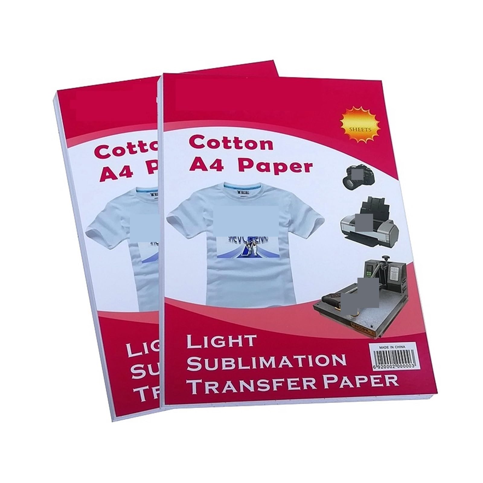 DAVBIR Camiseta blanca de algodón ligero de tamaño A4, papel de transferencia de sublimación DIY, papel de impresora de inyección de tinta de 8,26x11,7 pulgadas perfection (Color : 50sheets)