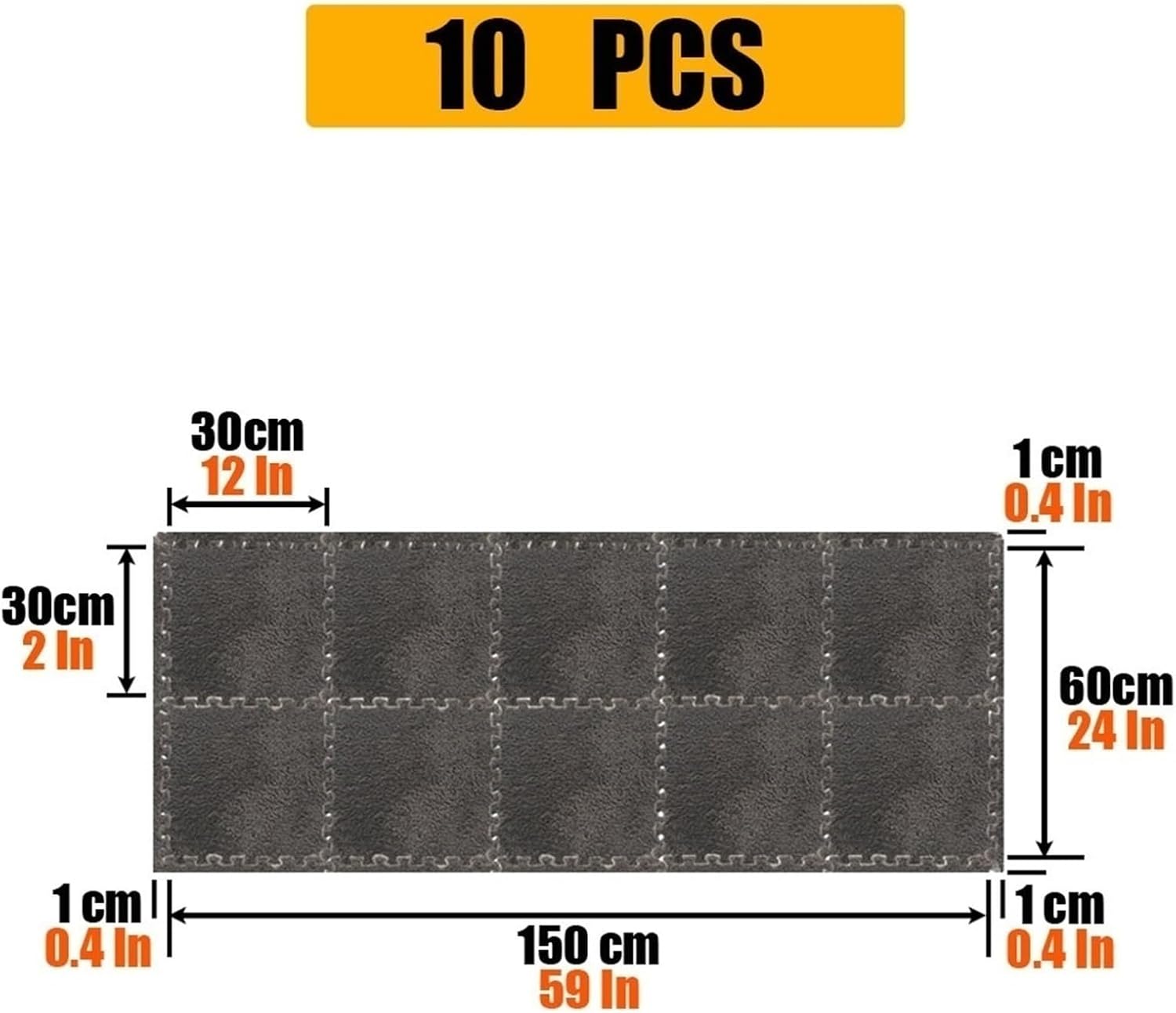 Tiled Puzzle Play Mats, Children Soft Living Room Interlocking Carpet, Protective Floor Area Rugs Pad, 12 X 12 X 0.4 Inch Plush Foam Mats(White,10PCS)