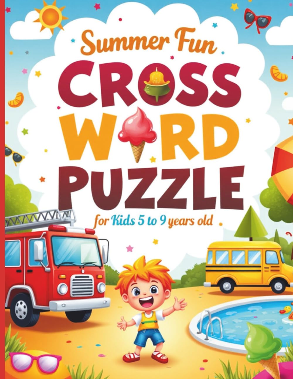 Summer Fun Cross Word Puzzle: for Kids Ages 5 to 9