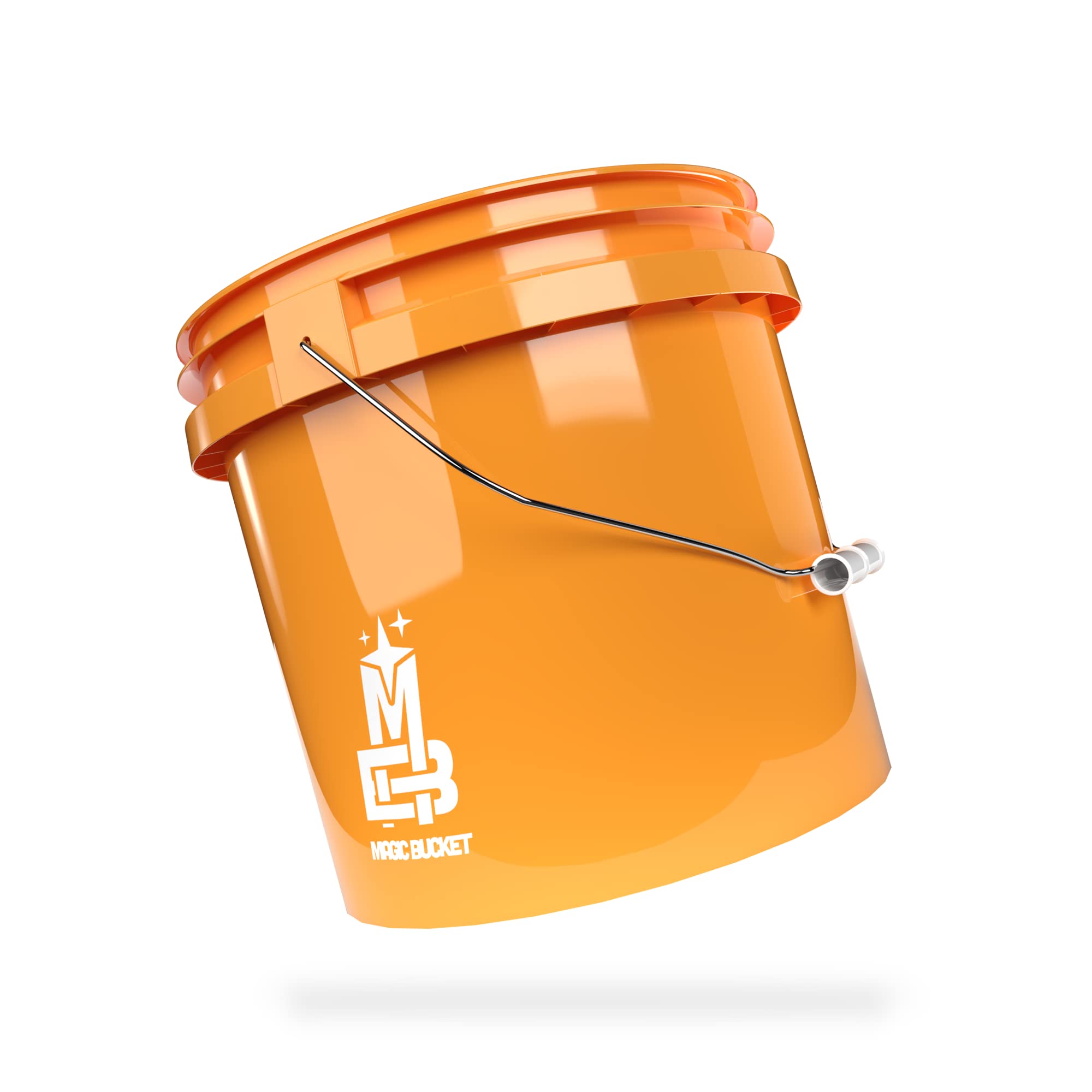 Magic Bucket 3.5 Gal - Orange | Wash Bucket For Car Hand Wash Orange | 3.5 Us Gallonen Approx. 13 Litres | Compatible With Grit Guard, Detail Guardz Dirt Lock, Chemical Guys Dirt Trap, Gamma Lids Lid