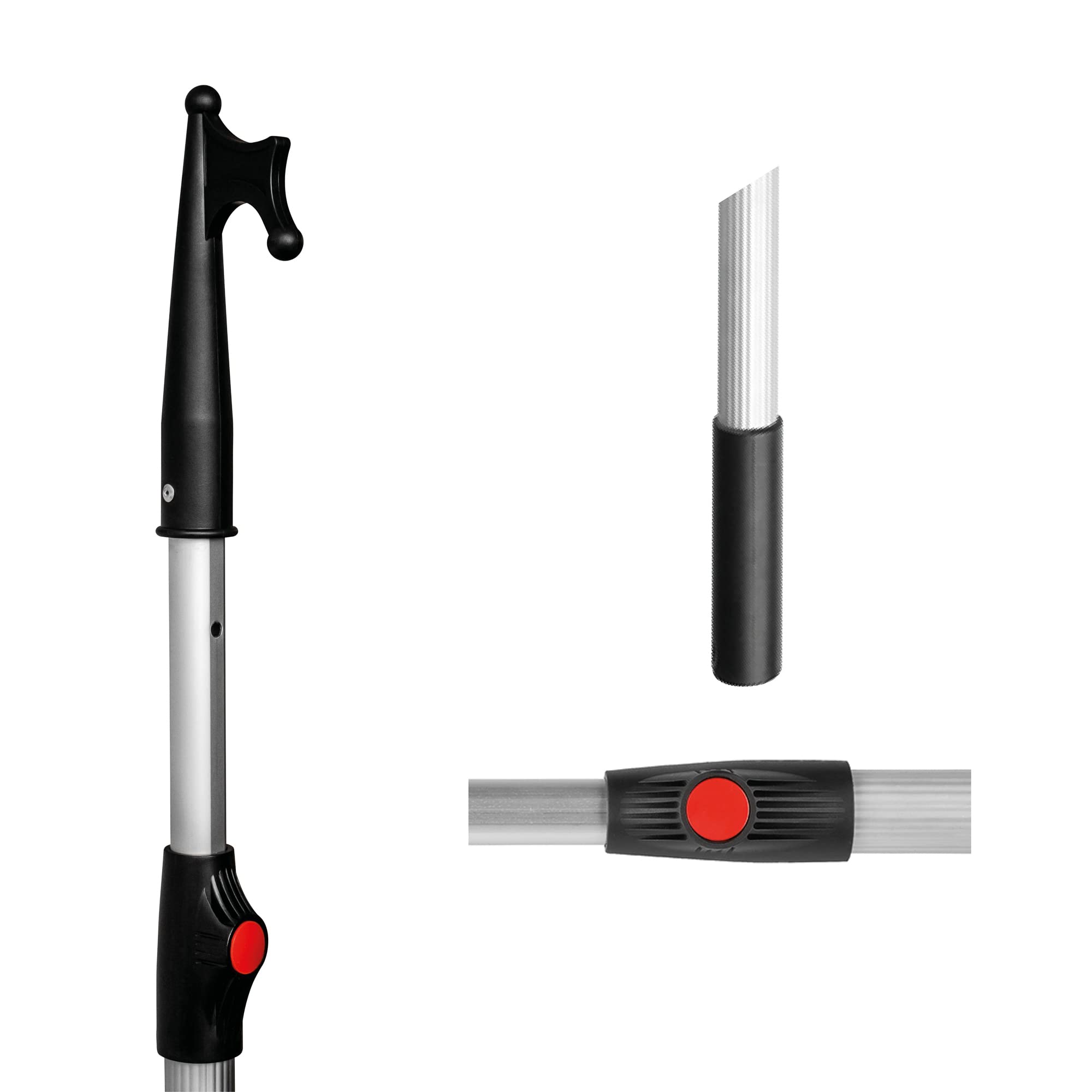 Sprenger Teleskop Bootshaken aus eloxiertem Aluminium I kompakt, arretierbar und ausziehbar, 110 – 177 cm, Ø 30 mm I schwimmfähig und seewasserbeständig