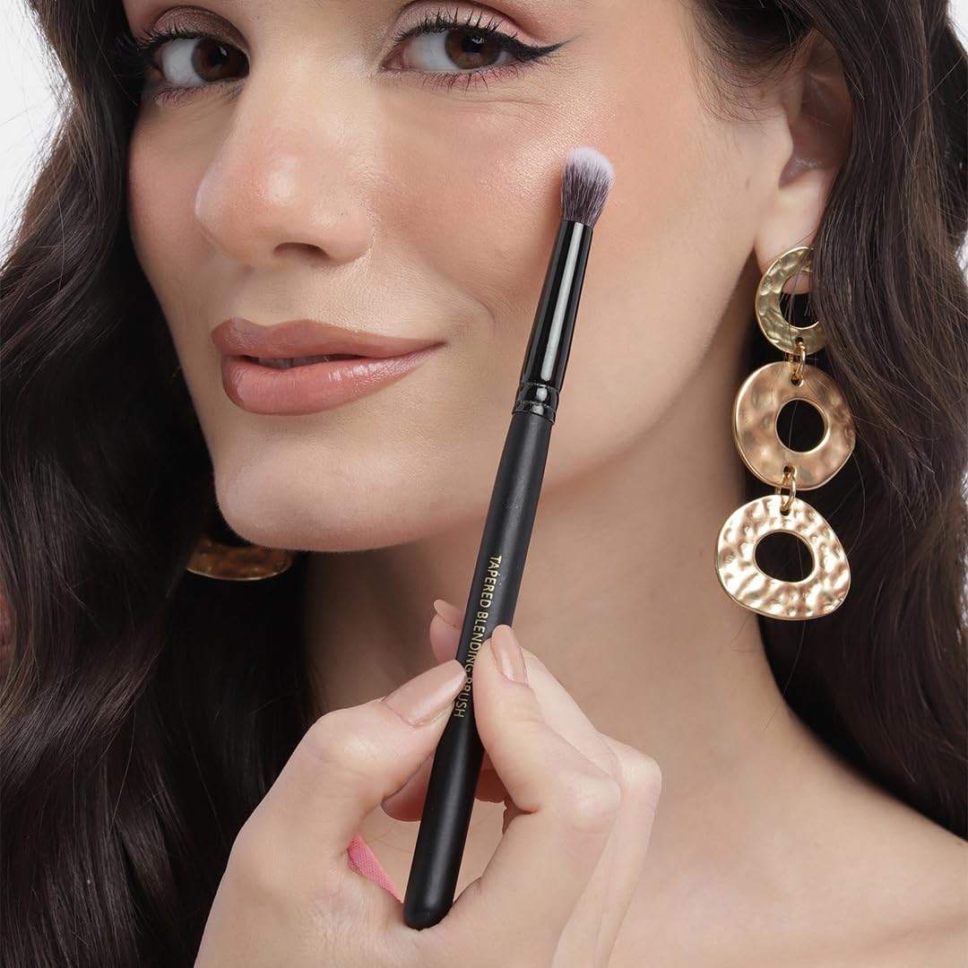 Cuffs N Lashes Tapered Blending Brush E008 | Professional Eye Makeup Brush for Seamless Blending &Transition Shades | Soft Bristles | Handmade in India | Cruelty-Free - Image 3 thumbnail