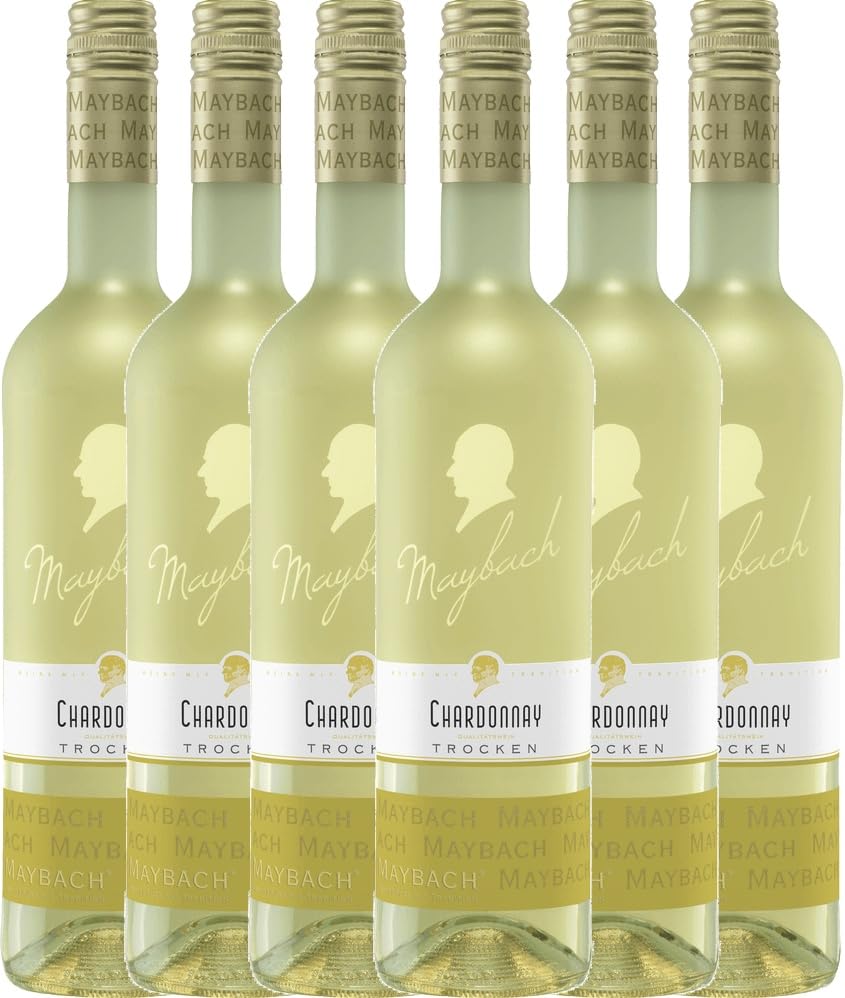 Chardonnay trocken Maybach Weißwein 6 x 0,75l VINELLO - 6 x Weinpaket inkl. kostenlosem VINELLO.weinausgießer