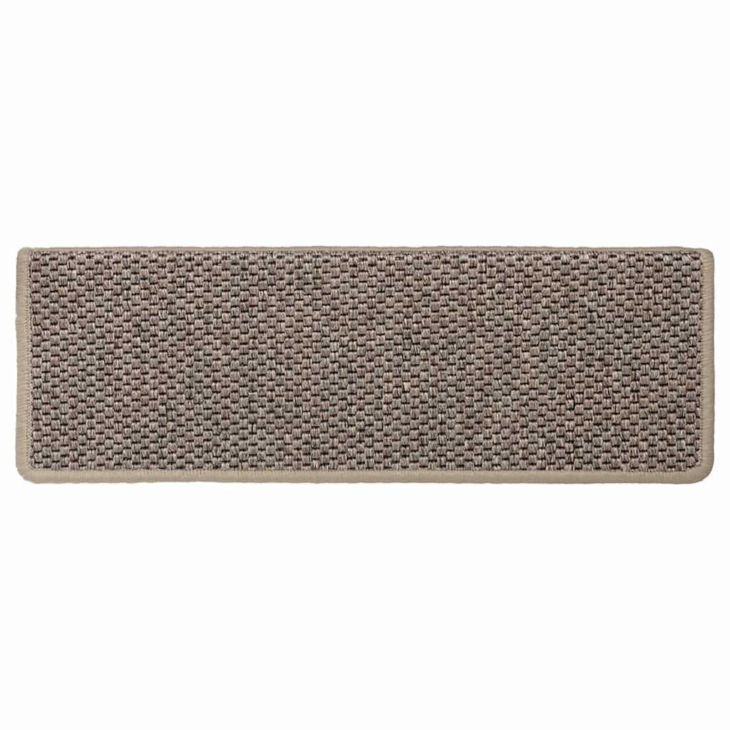 Générique Naklejki na schody 30 sztuk 65x21x4 cm Ciemnobeżowa, antypoślizgowa tkanina sizalowa, nadająca się do prania i składania, chronią stopnie przed poślizgiem i zużyciem, z tasiemkami