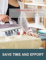 Vista 2 de Funda para tabla de planchar y almohadilla, resistente a la abrasión y a las manchas, de 15 x 54, funda reflectante de silicona para tabla