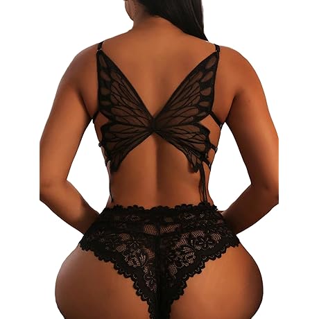 Floral Lace Cutout Lingerie Set: Butterfly Bra and Panty