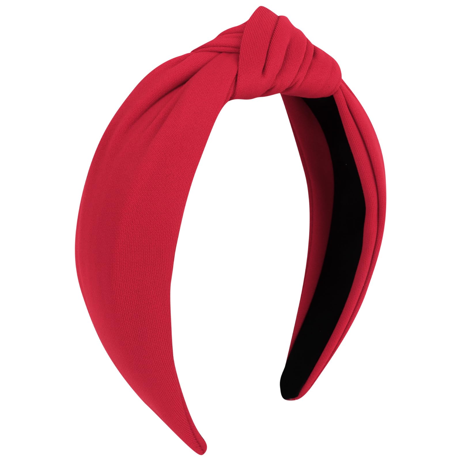 Ondder Red Top Knot Headbands - Wide Knotted Non-Slip Fashion Headbands for Women and Girls, Cloth Hair Bands