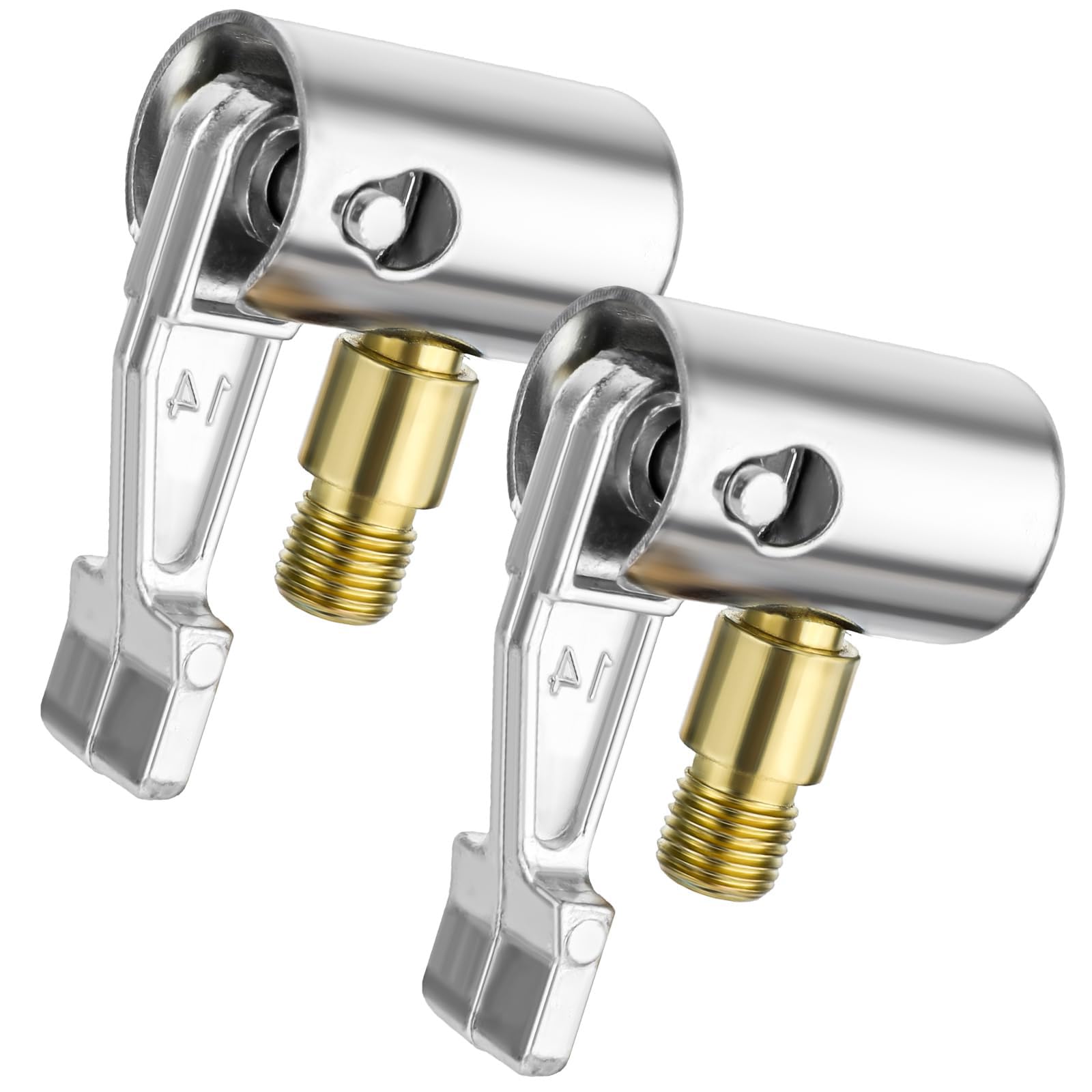 1/4" Inch Lock-On Air Chuck, 2 Pcs Thread Nozzle Push on Air Inflator Hose Adapter Replacement Tire Air Chuck Tire Inflator Car Valve Type Pump Accessory for Motorcycles Bike Truck(Non-Deflate)