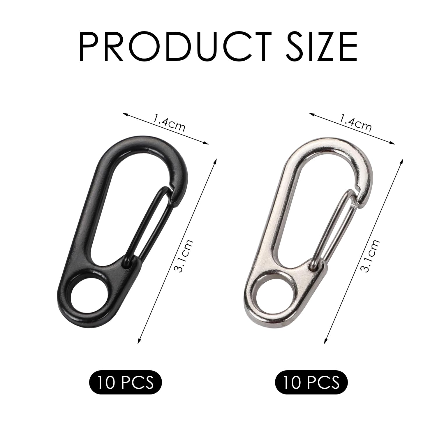 20 Pezzi Mini Moschettoni YEYIT Argento - Portachiavi Piccoli Per Zaini E Outdoor - Foto 5