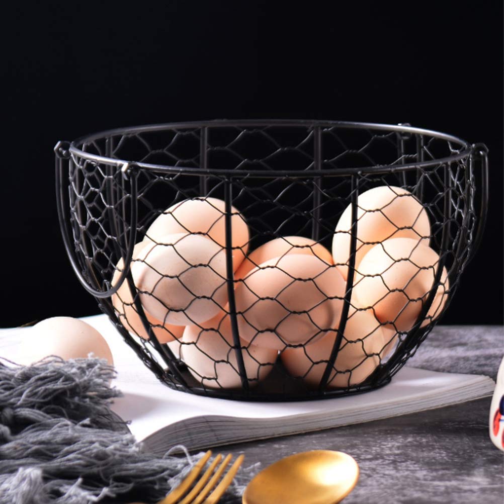 Cesta de huevos, Cesta de almacenamiento de huevos Estante de almacenamiento de huevos de gallina de cerámica creativa Cesta de recolección de frutas Decoración de cocina, Soporte de huevos Cesta