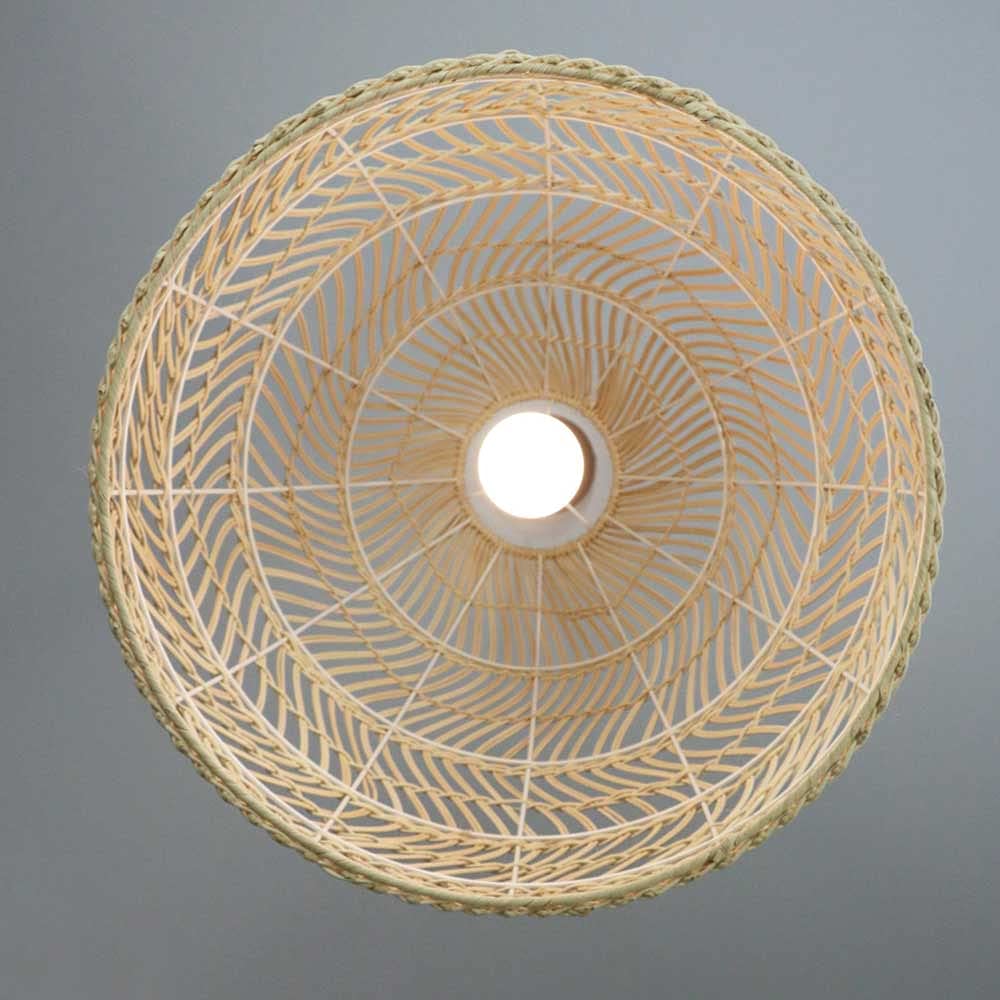Lámpara Colgante De Techo De Mimbre Lámpara Colgante De Luz Tejida con Forma De Cúpula Candelabro De Cesta De Mimbre con Pantalla De Nido De Pájaro para Sala De Estar, Comedor, Restaurante