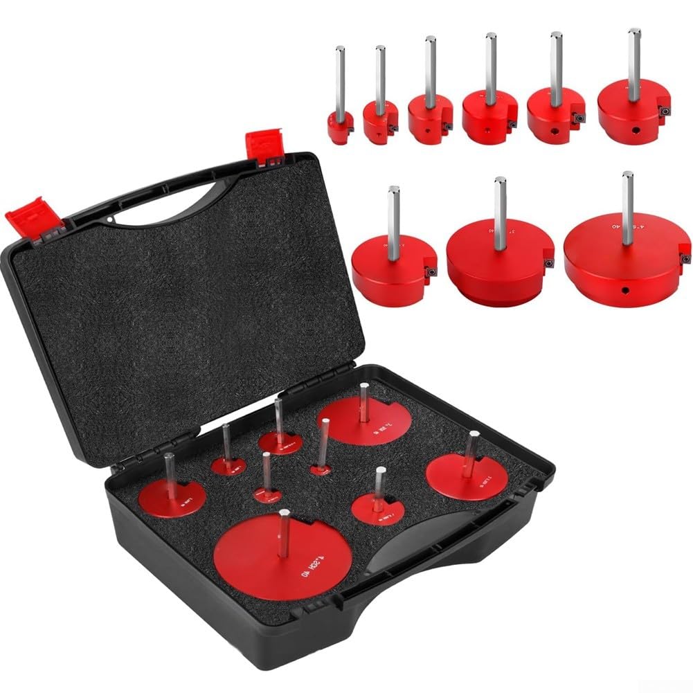 Kit de escariador de PVC 9 piezas, aluminio de 1/2-4 pulgadas para accesorios de PVC CPVC Retiro de tuberías y trabajos de fontanería